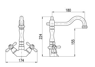 Смеситель для кухни Rav Slezak Morava Retro MK120.5/8CMAT черный